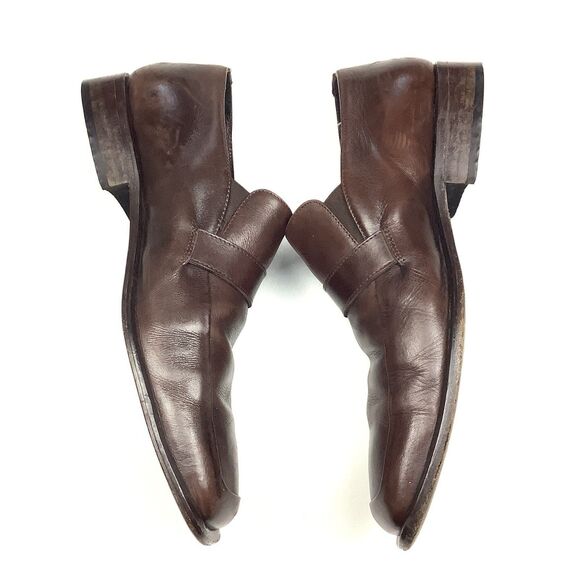 Giroux Italy Brown Leather Monk Strap Men Shoes 9.5 Square Toe Dress Formal main image 8